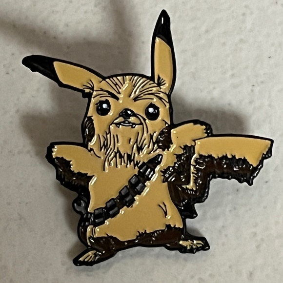 Chewbacca Pikachu Star Wars Pokemon Mash Enamel Pin Pins Brown Hat Streetwear - Picture 1 of 7